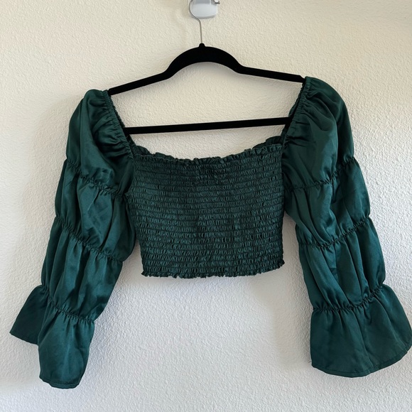 Verge girl crop top in green - Picture 2 of 4